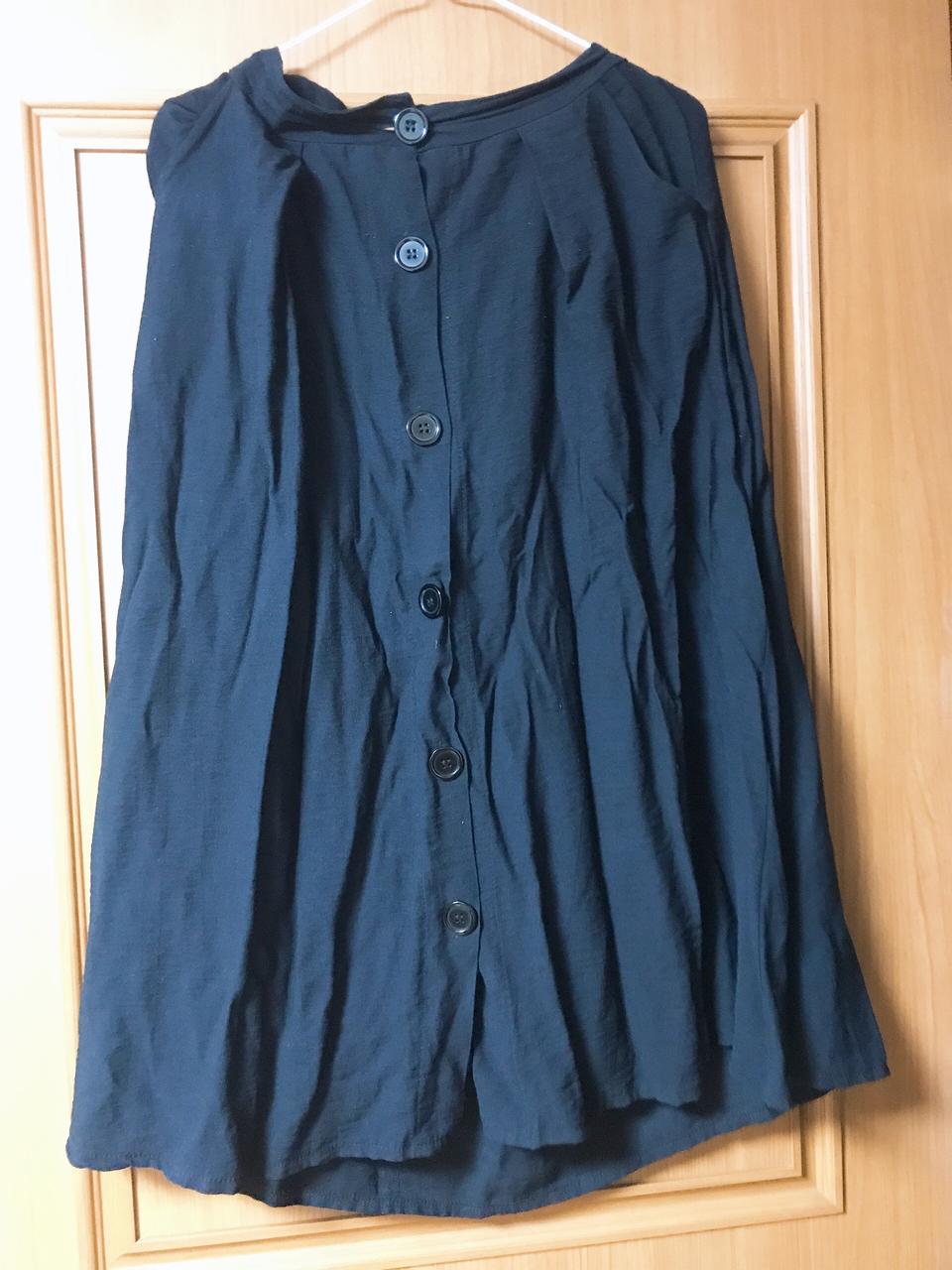 버튼식 롱스커트 블랙 프리사이즈