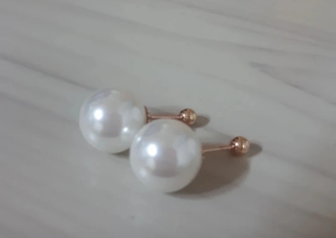 14k핑크골드 진주 10mm 피어싱 데일리 귀걸이 새상품