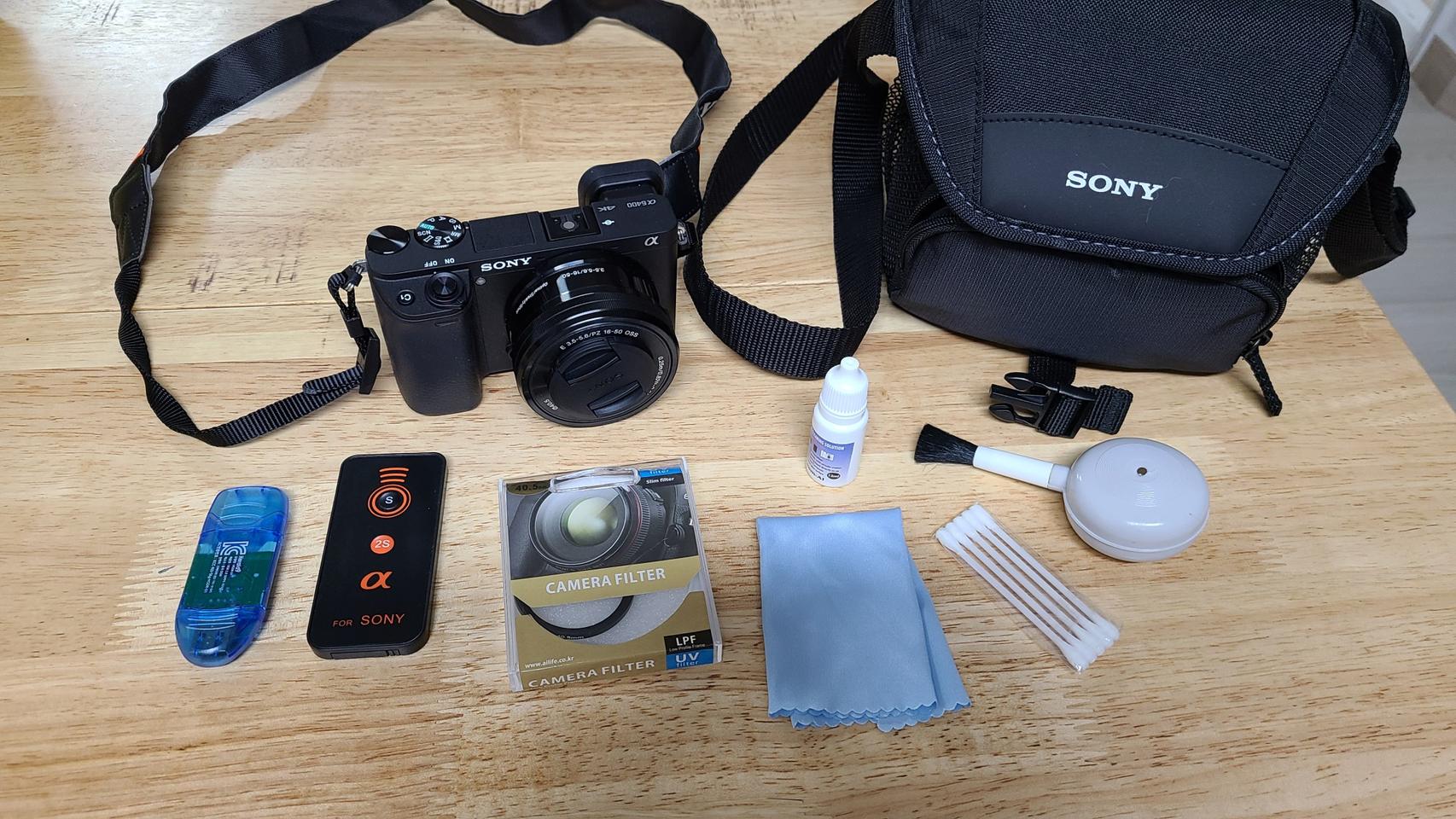 소니 sony a6400 바디+번들렌즈+128기가 메모리카드