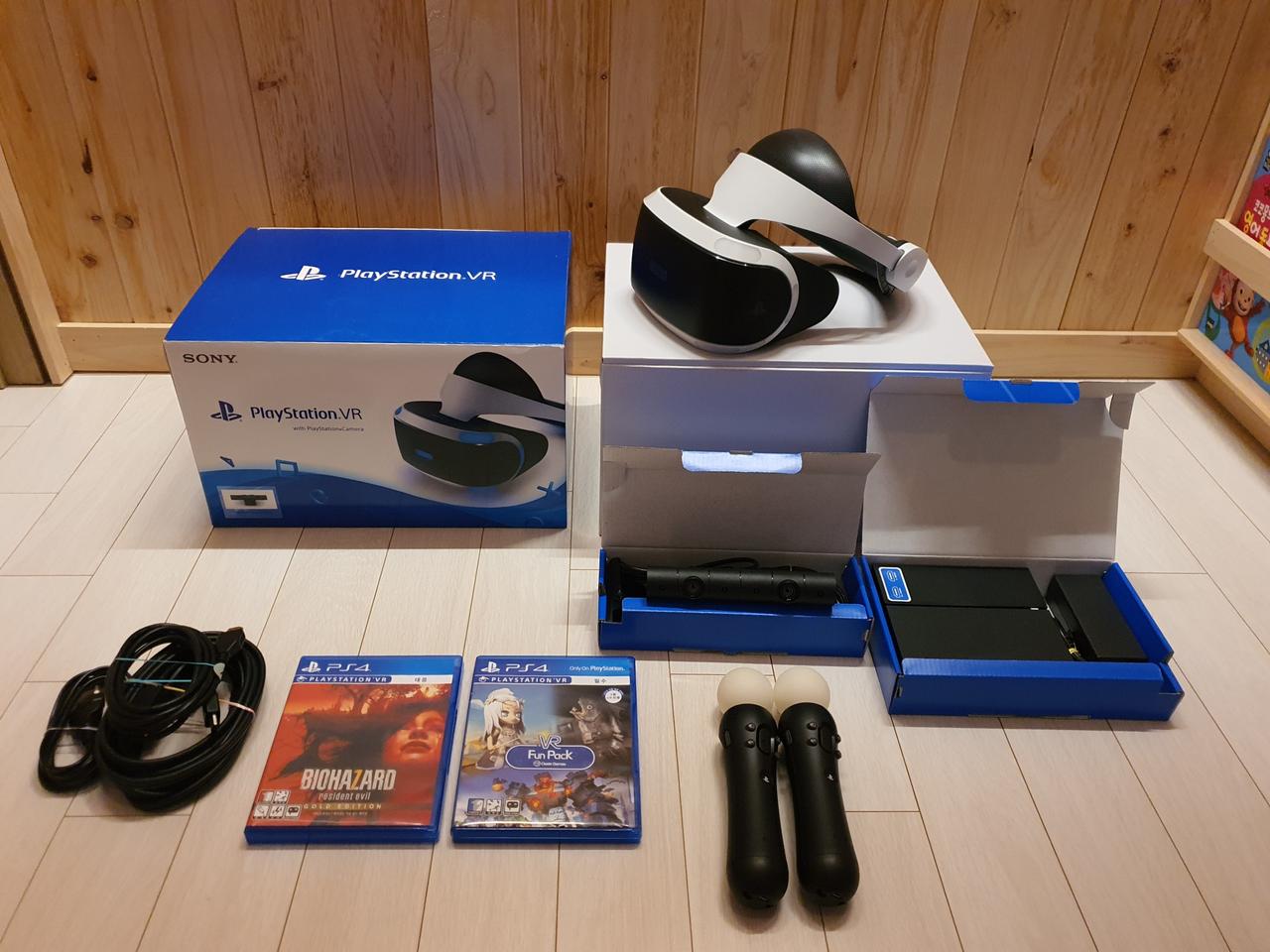 플레이스테이션4 1세대 VR3번세트 VR전용 게임씨디 2개포함