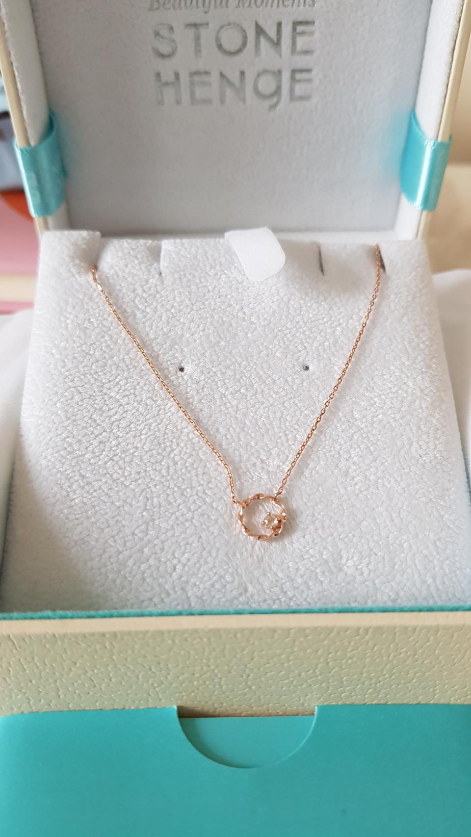 스톤헨지 14k 러프다이아 목걸이