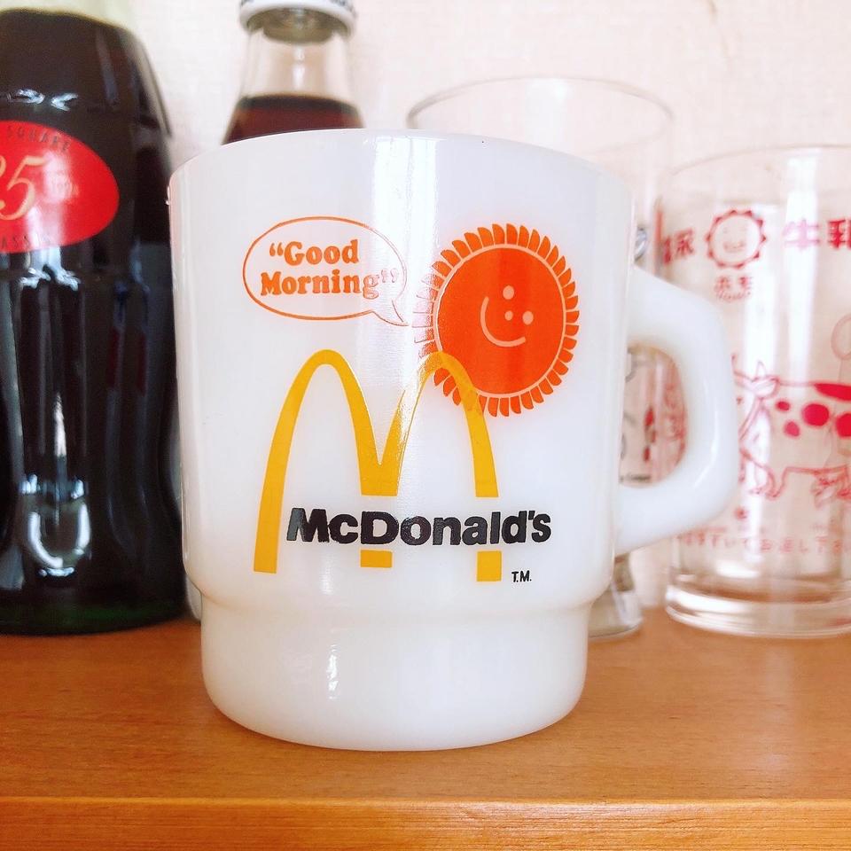 빈티지 미국제조 밀크글라스 맥도날드 컵 레트로컵 빈티지컵