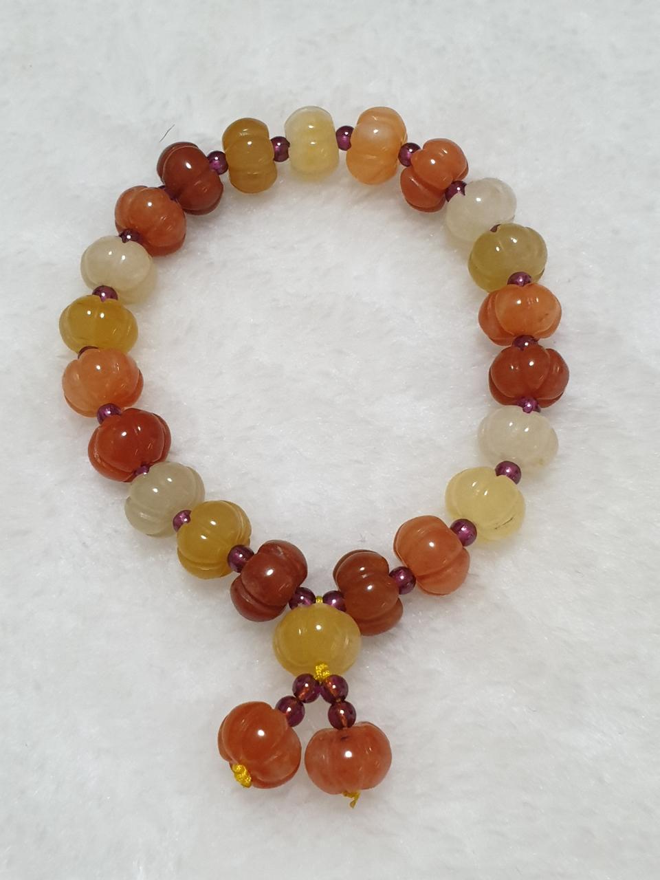 천연 고급 마노와 가넷 팔찌