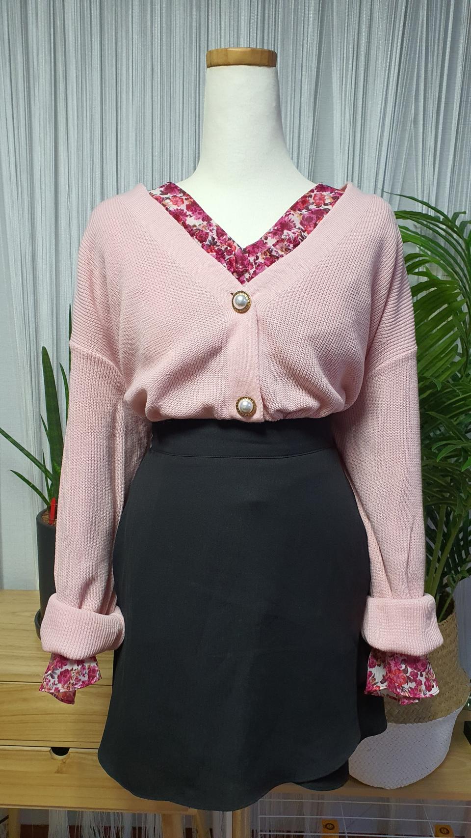 새옷❤루즈핏 베이비핑크 진주 가디건