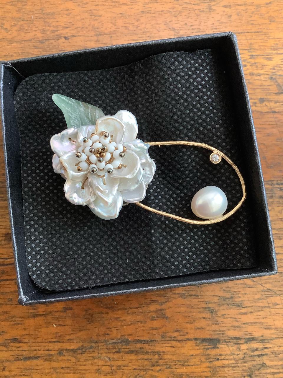 케이시진주 브로치 겸 팬던트