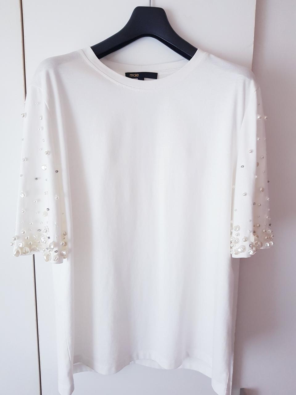 마쥬 진주장식 칠부면티