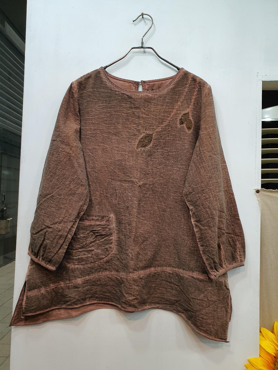 자방 천연염색 블라우스 (L)