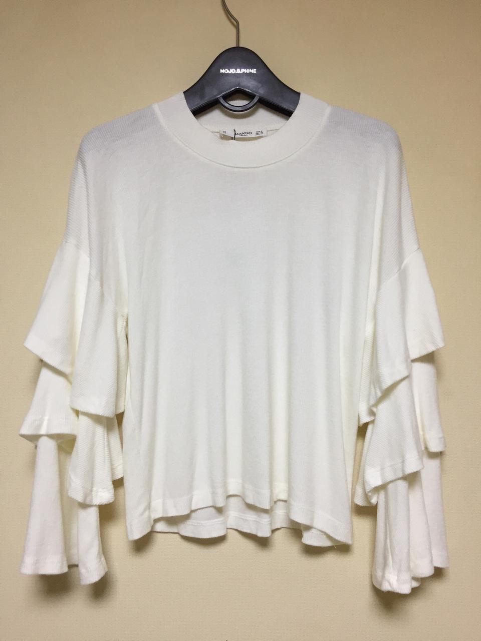 Mango 망고 러플 라운드 긴팔티