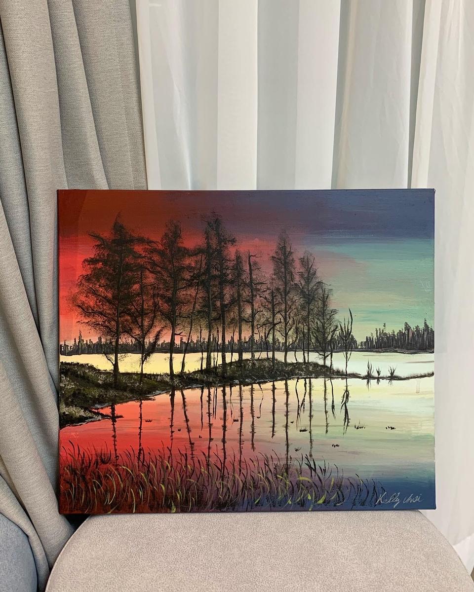 아크릴화 풍경화 캔버스 액자