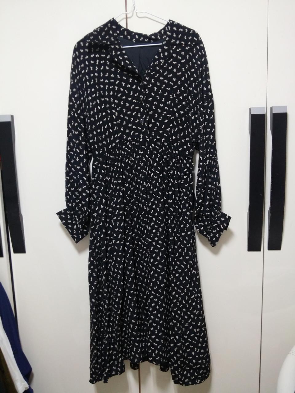 리본패턴 롱원피스