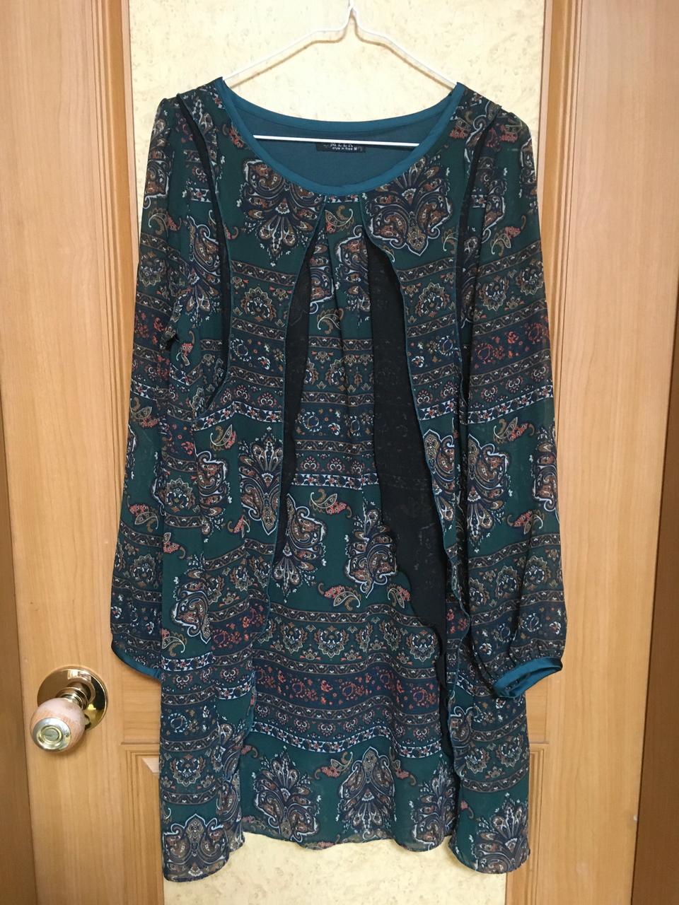 55사이즈 에스닉 롱 쉬폰 블라우스입니다