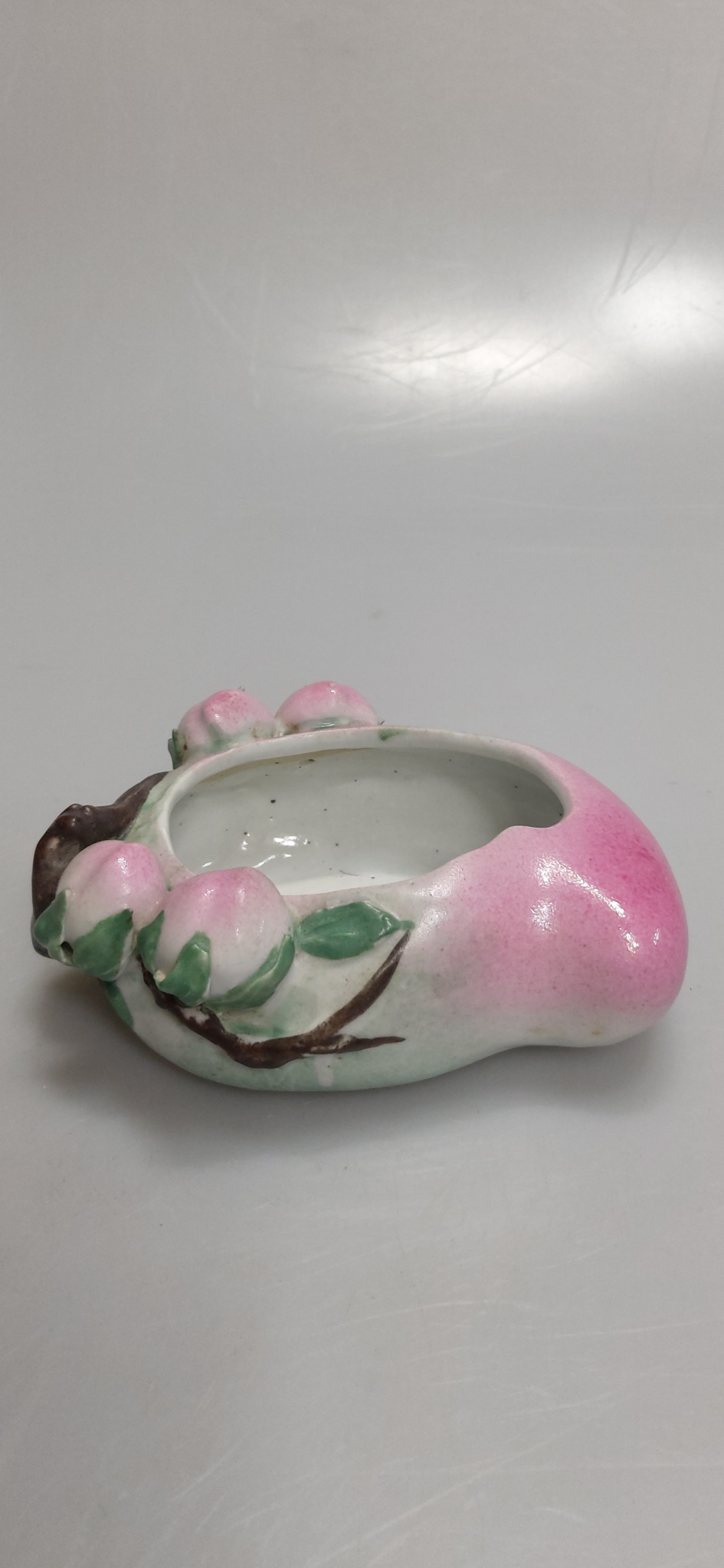 중국 도자기 분채 도화문 필세