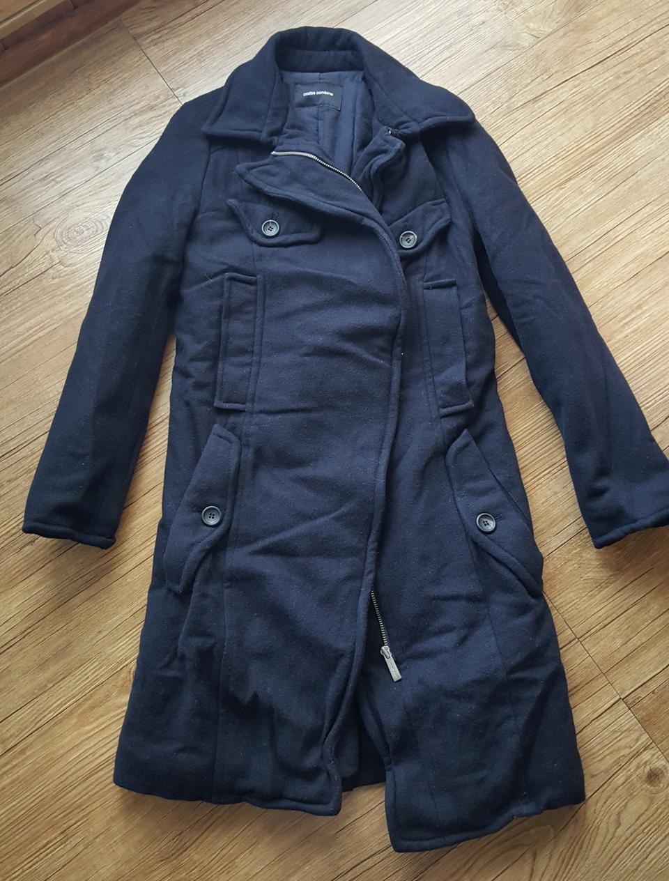 코데즈컴바인 롱코트 지퍼 슬림핏 여성코트 자켓