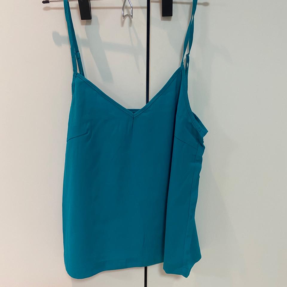 [새상품] 실크 끈나시/ 청록