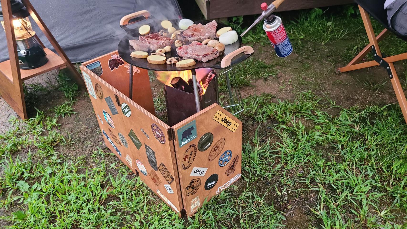 캠핑 그리들 구이바다 큐브 버너 스토브 바람막이