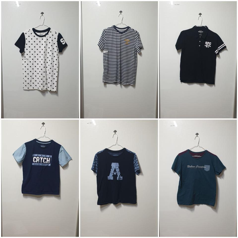 주니어 남아 15호 반팔 티셔츠 6벌일괄.