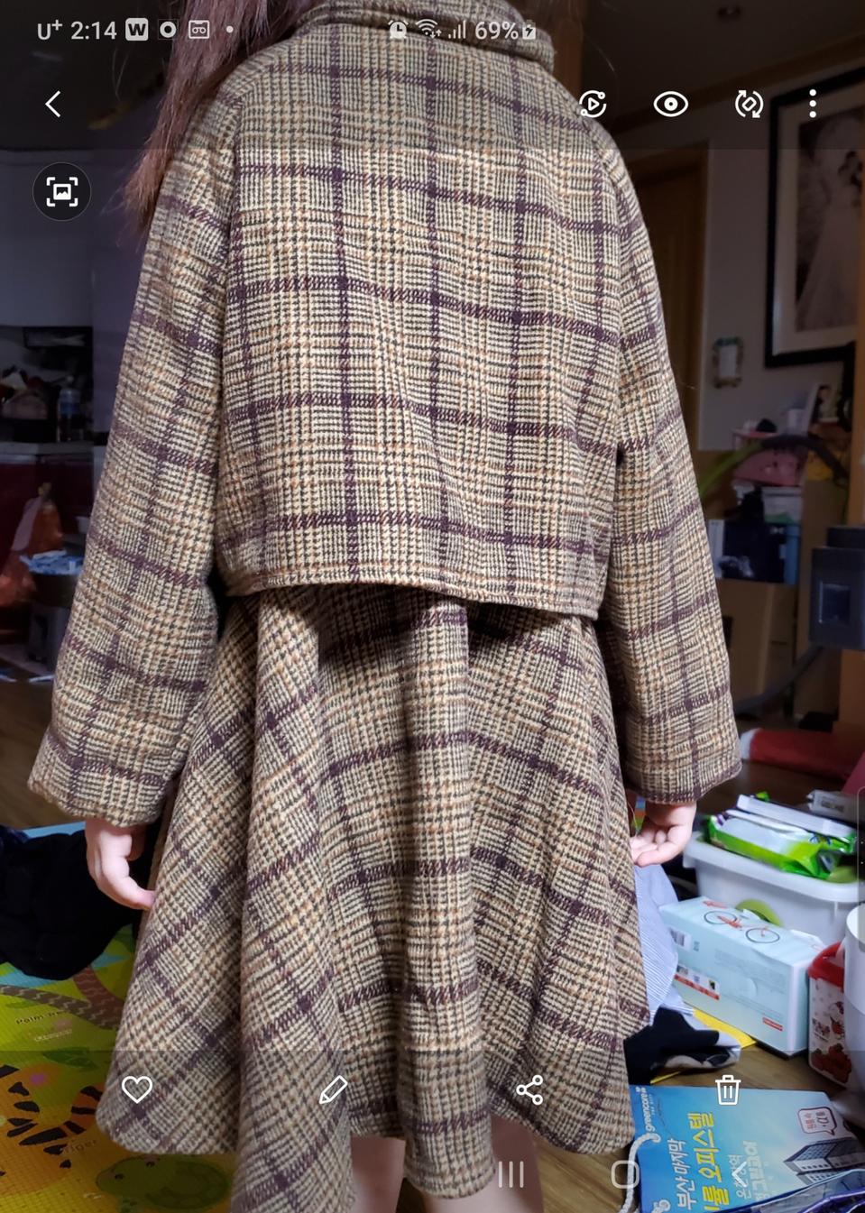 어린이 체크무늬 원피스정장셋트 아우터(마지막네고)