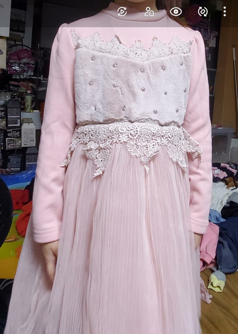 유아.어린이  샬라라  기모  핑크원피스 새옷