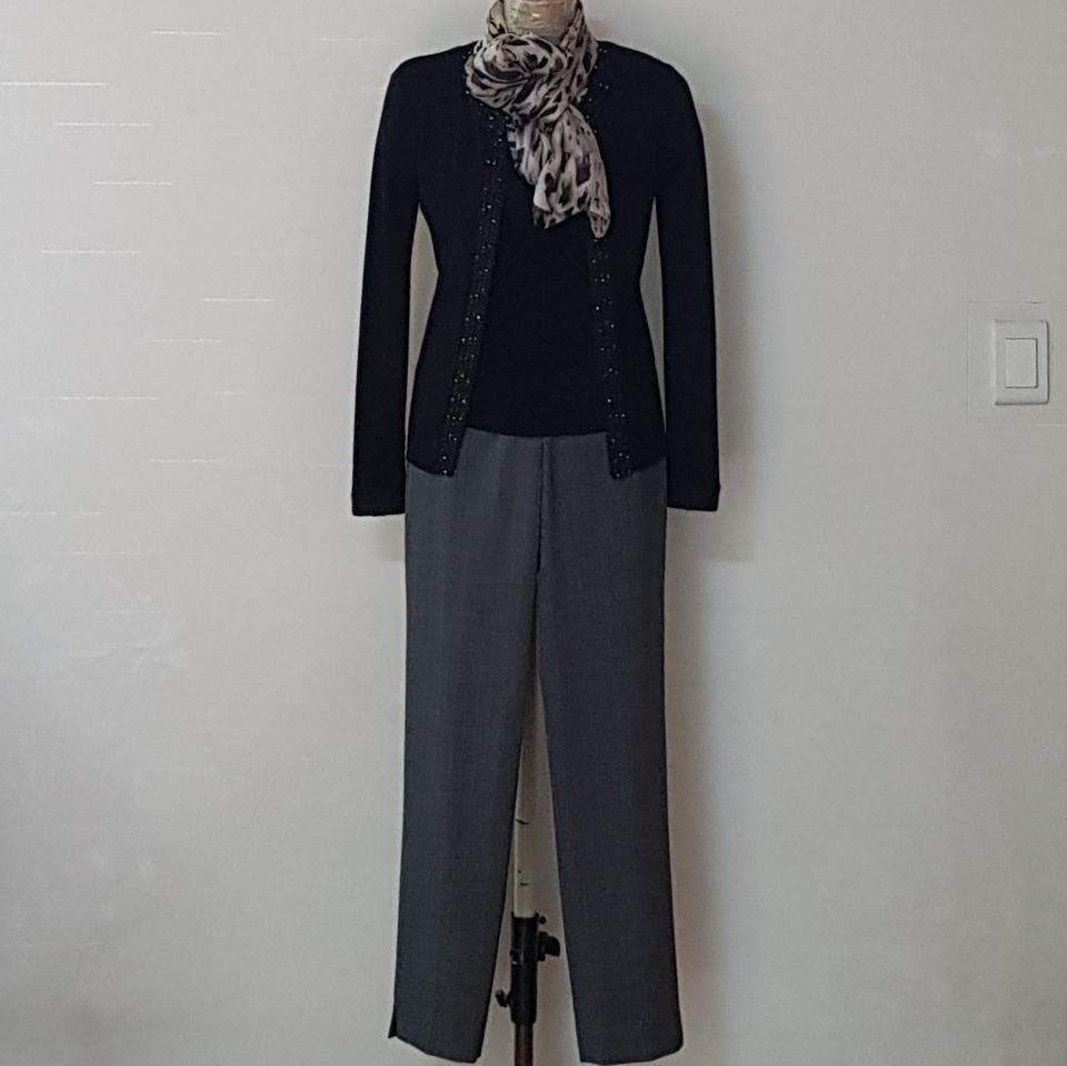 모직 스트라이프 슬렉스