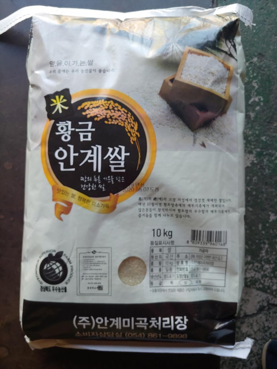 황금안계쌀 햅쌀 2020년산