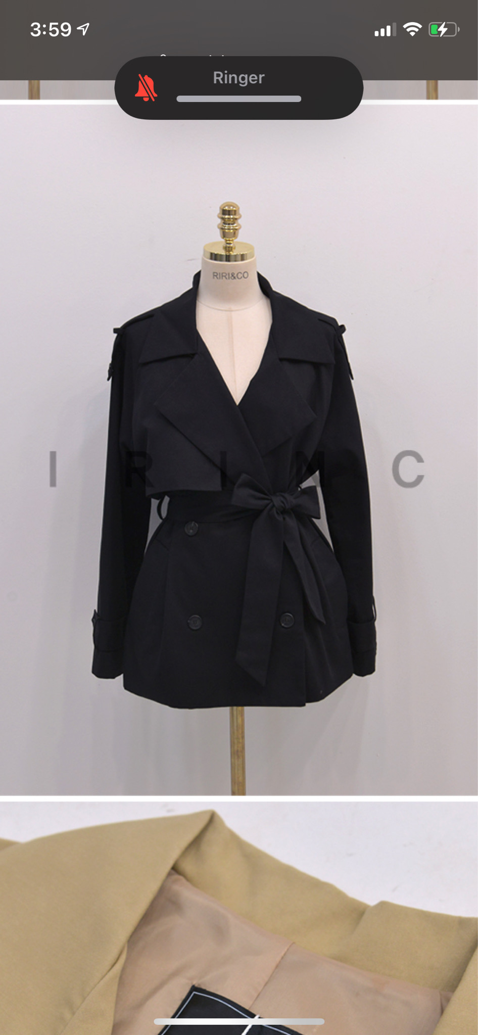 리리앤코 피클스 숏 트렌치 코트 2사이즈