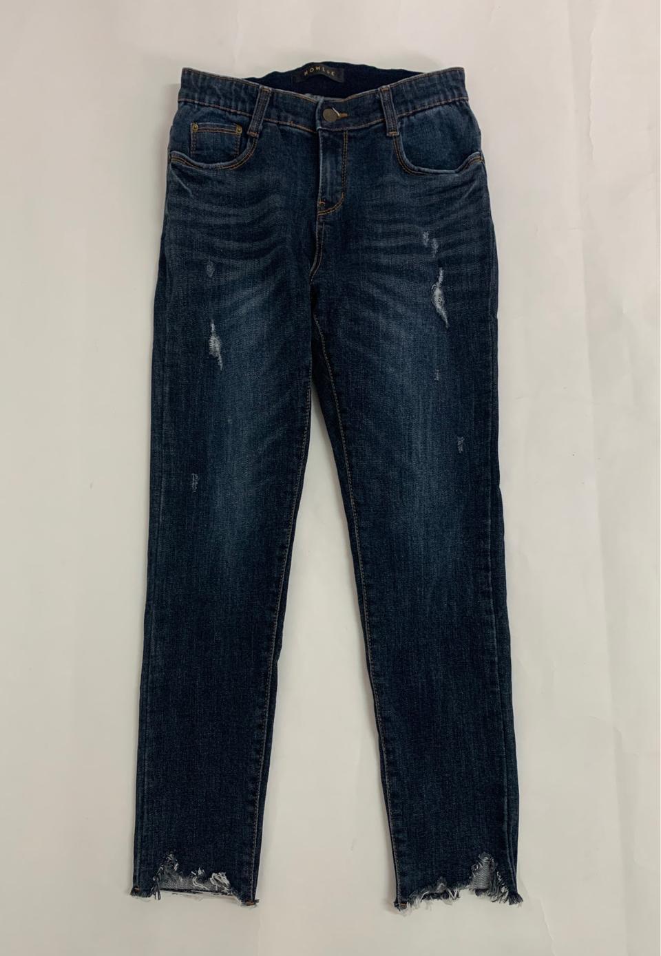 진청 스판데님 밑단커팅 청바지 데미지워싱진 새상품