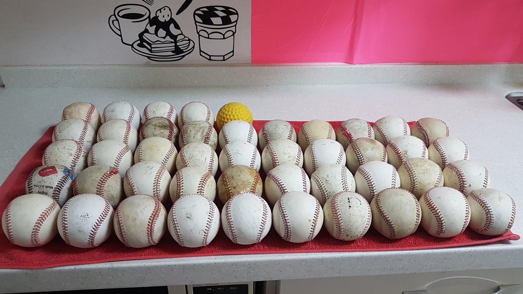 중고야구공45개(하자 실밥터짐 까짐)무료배송