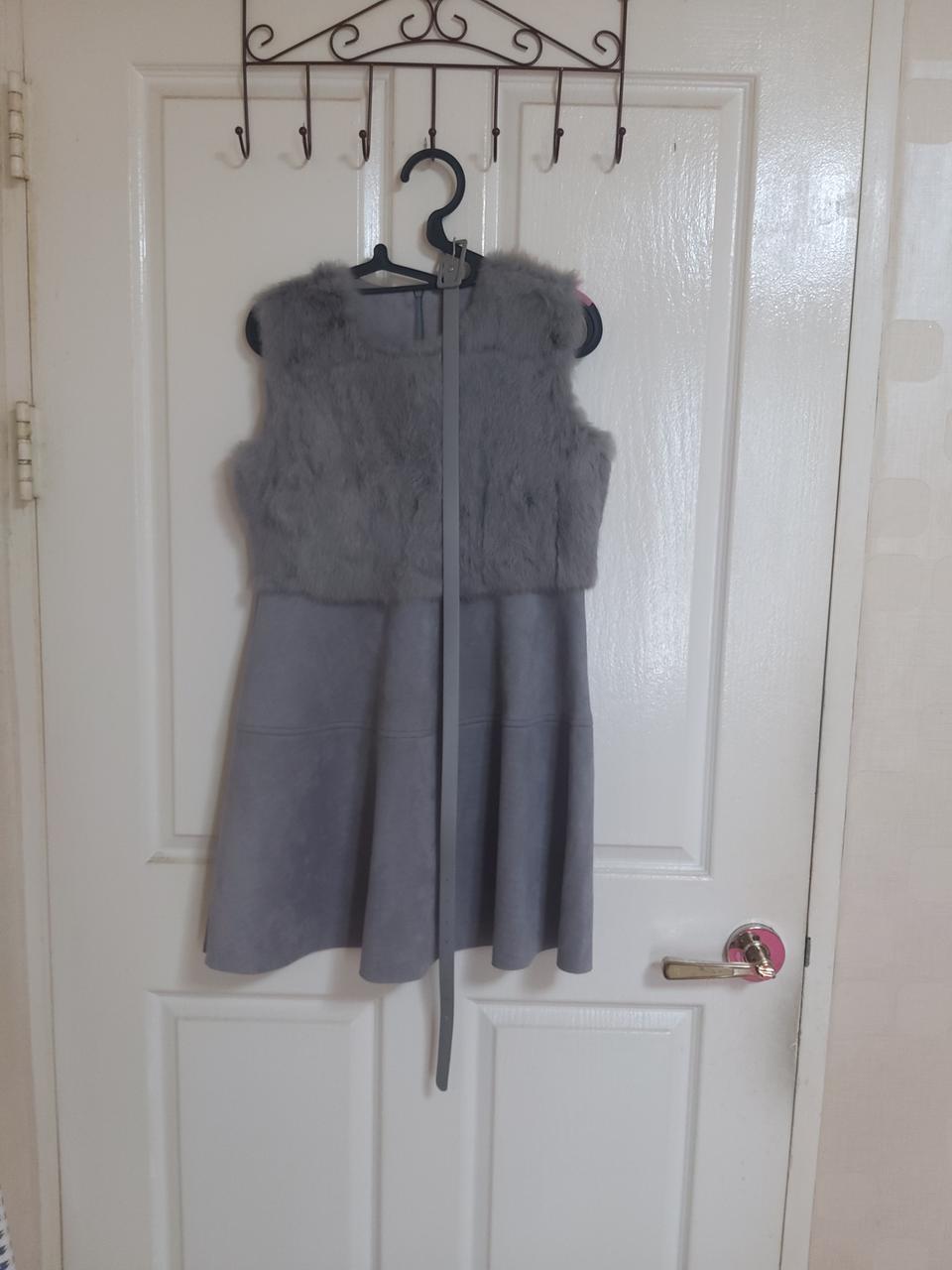 [새제품]퍼/스웨이드 원피스[가격내림]