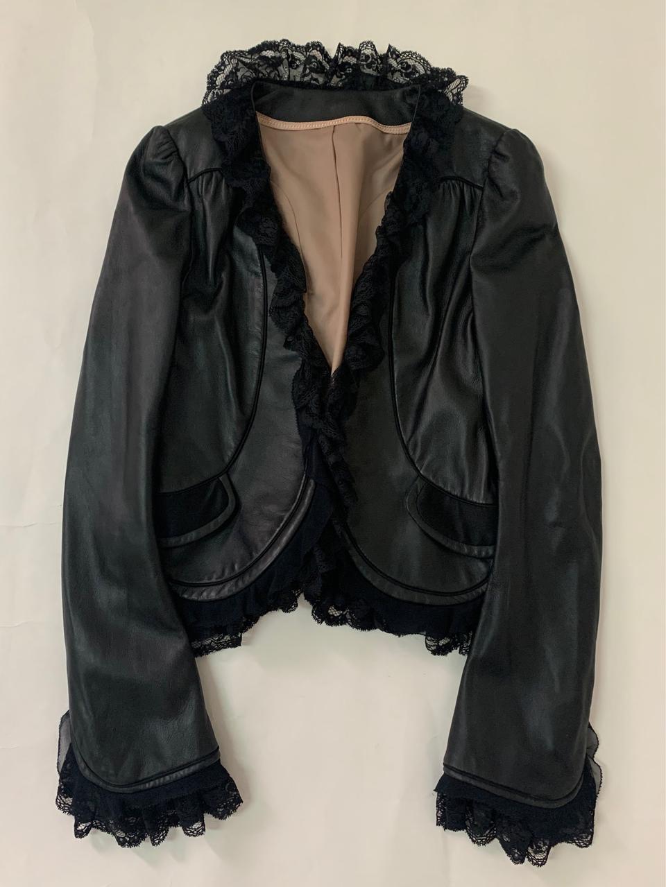 양가죽자켓 러플 블루종 라이더재킷 램스킨 레더재킷 파티 하객