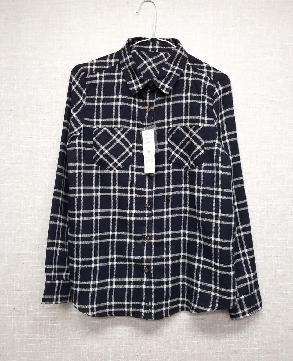 (새)네이비 체크셔츠 M