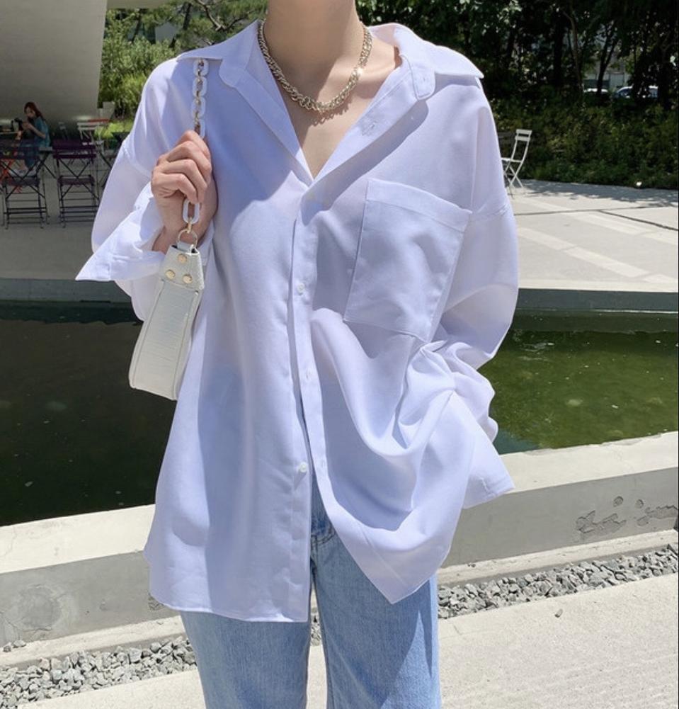 룩넌 화이트 셔츠