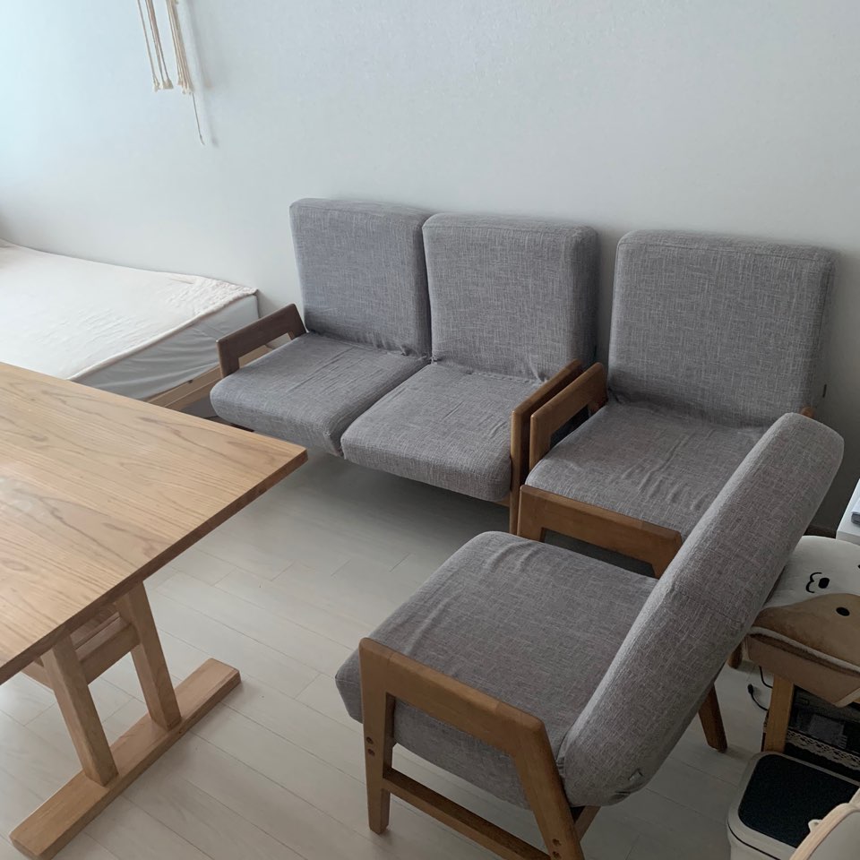 JAJU 등받이 높이조절 소파 2인/1인/1인 3조 일괄