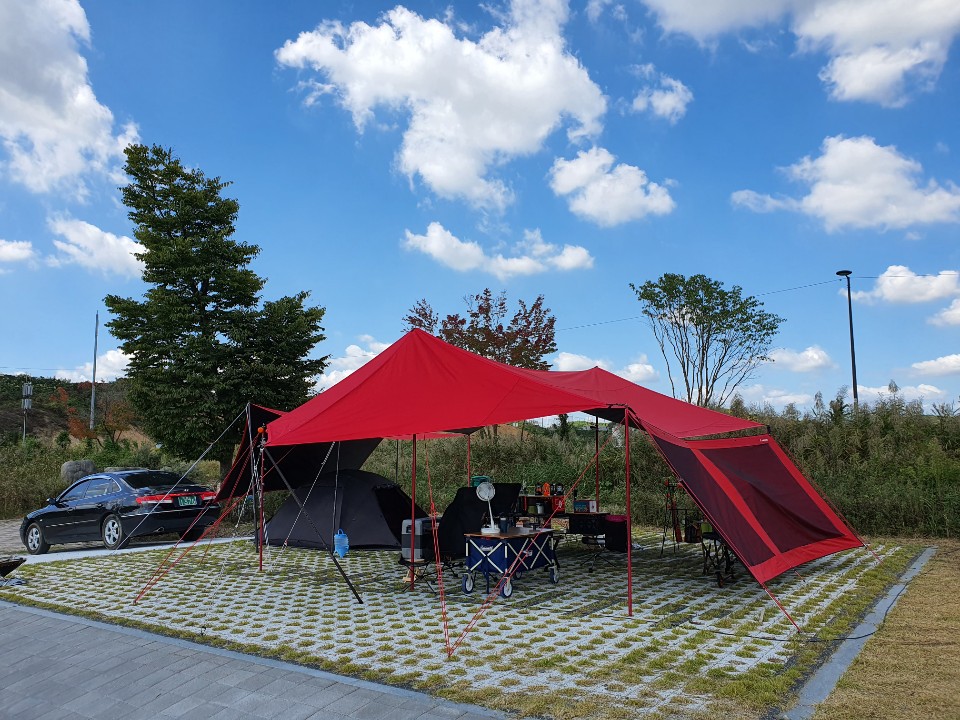 아베나키 블랙코팅 렉타타프 L사이즈+사이드어닝(메쉬창)+프론트어닝 폴대