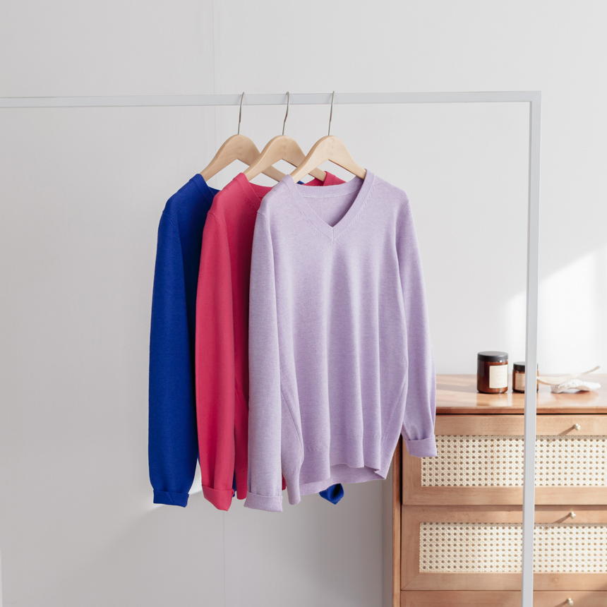 데일리 브이넥 기본 니트/ 20컬러 이상
