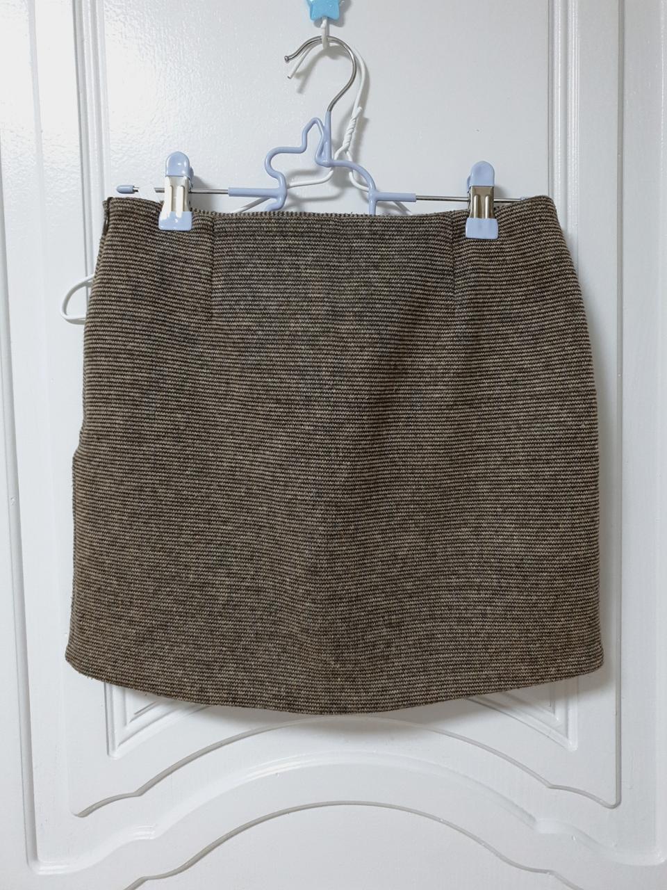 브라운 에이치 치마 미니 스커트 하의