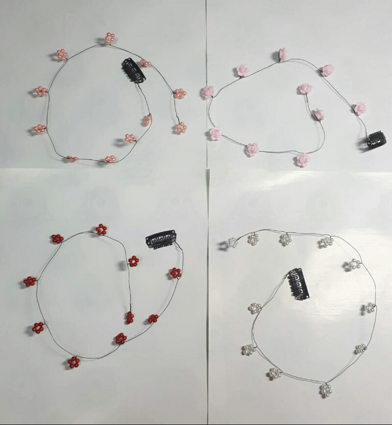 플라워 헤어 피스 팔아요 진주 비즈 헤어피스