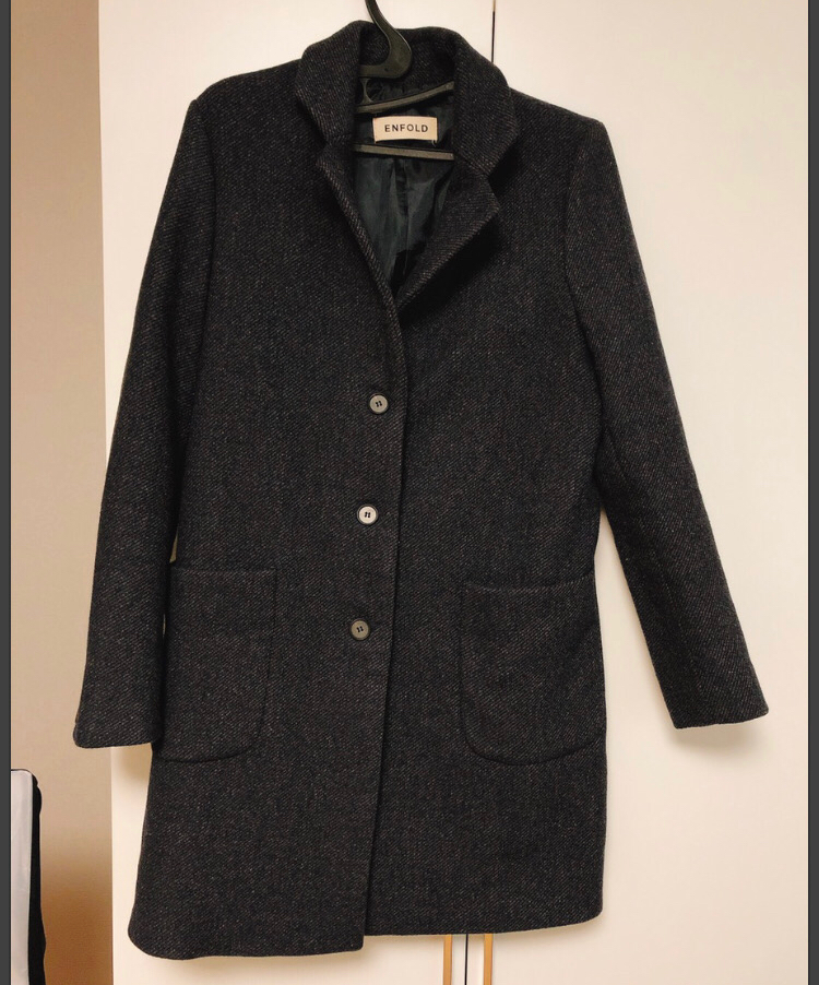 네이비 울혼방 코트