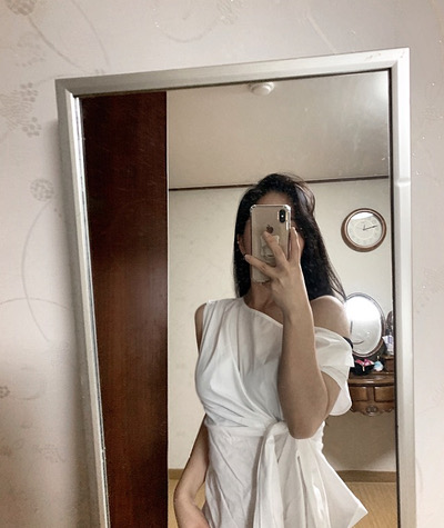 아테네 셔링 매듭 블라우스