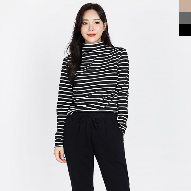 베이직 여성 단가라 폴라넥 티셔츠 (3color)