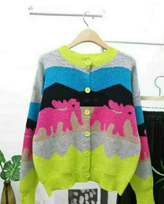 코끼리 니트 가디건