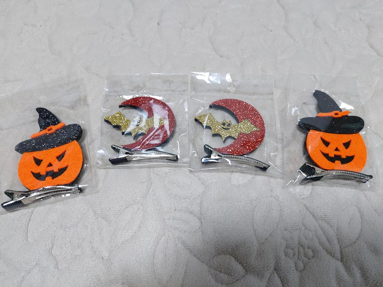 할로윈 집게핀 머리핀 호박핀 박쥐핀