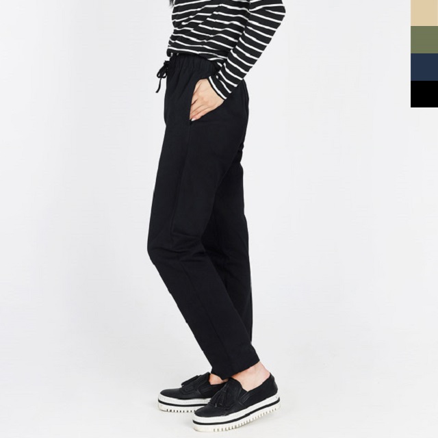 베이직 세미 배기 밴딩 팬츠 (4color)