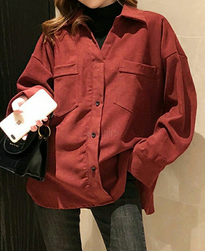 폴라 장착 골덴셔츠