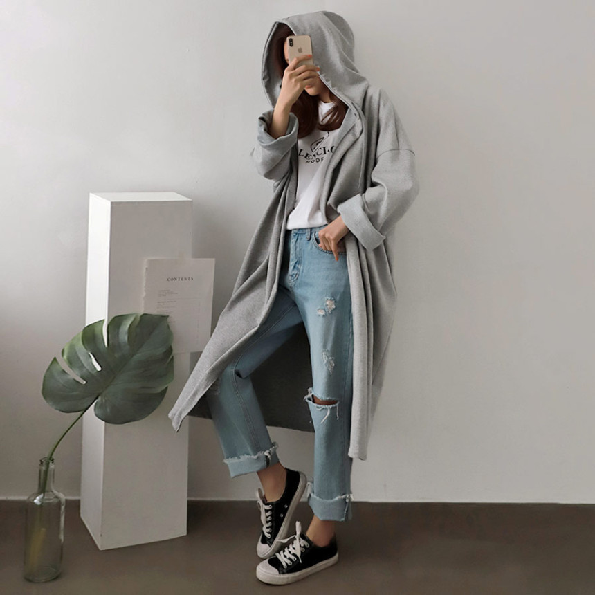 땡처리 인기 롱 코튼 국내산 캐주얼 마쓰 H 후드 가디건