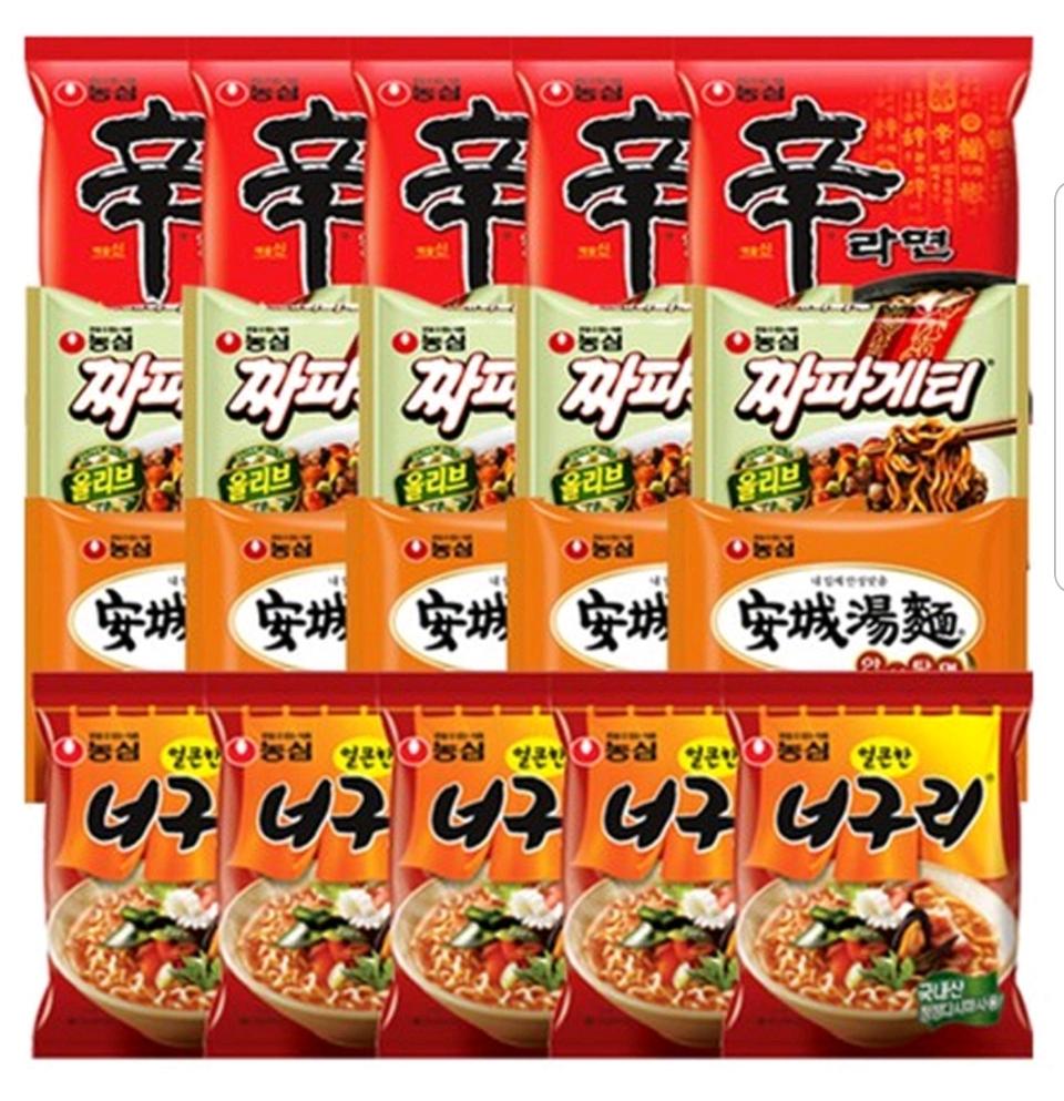 택포)농심 라면 4종 40개(안성10 너구리10 신라면10 짜파게티10)