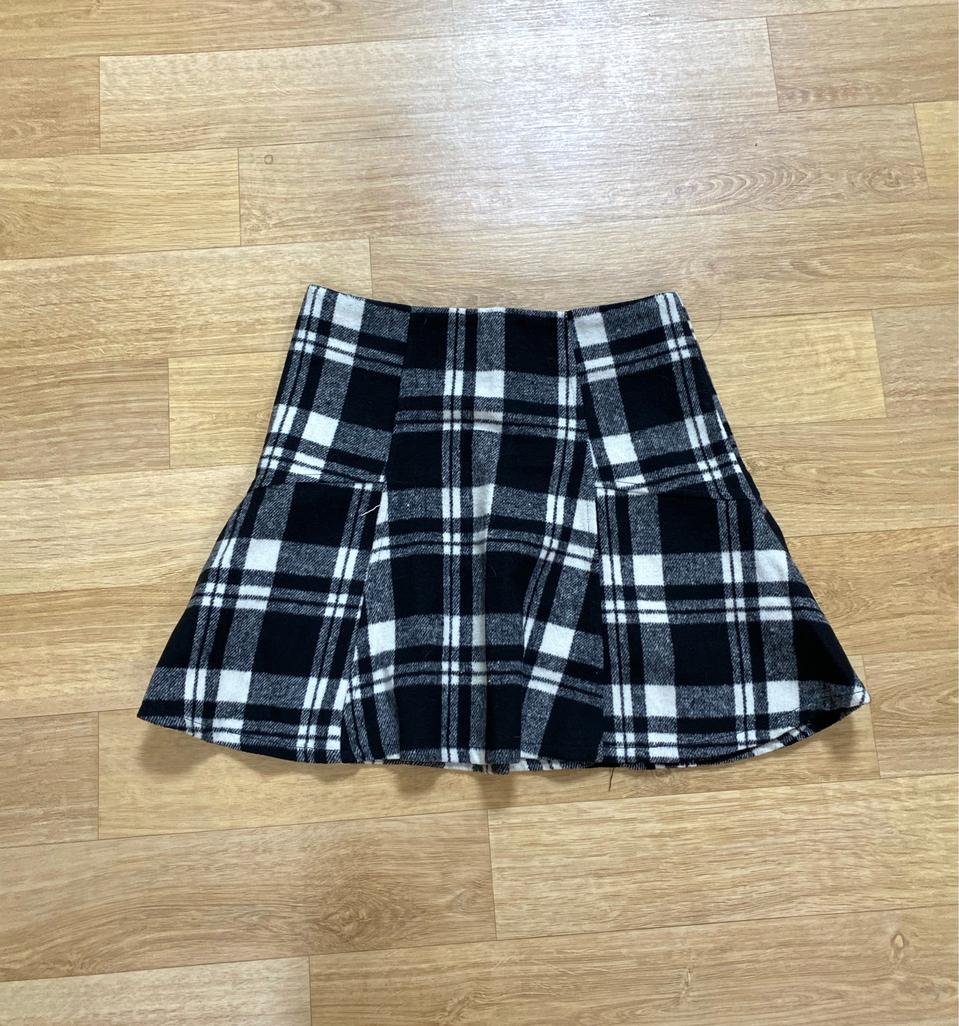 체크무늬 겨울 치마