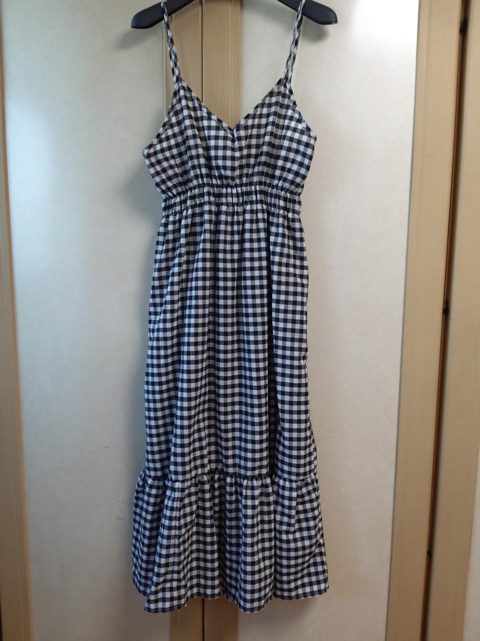 깅엄체크 프릴롱 원피스
