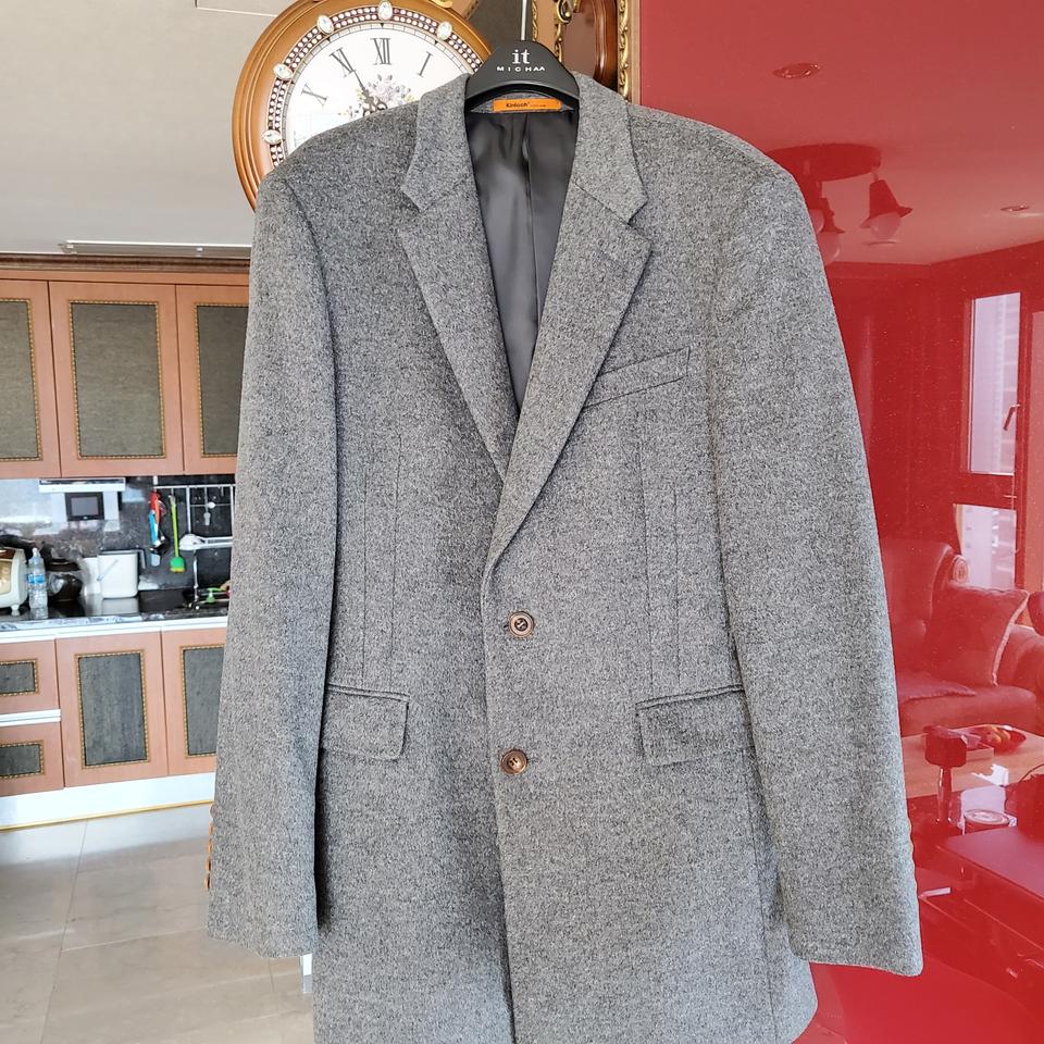 킨록 남성 그레이 모 캐시미어 혼방 코트