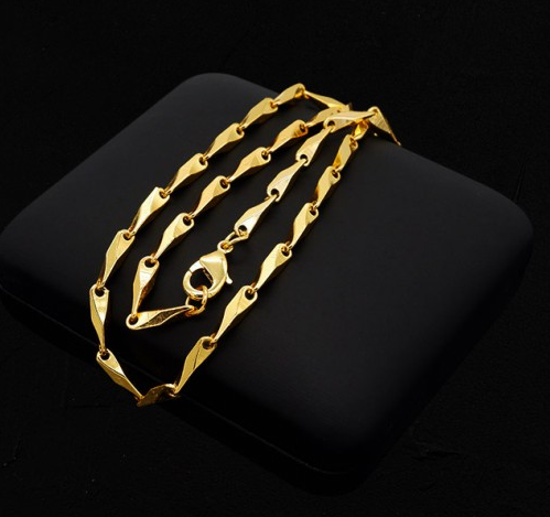 18K 특수도금 대나무칠각 목걸이