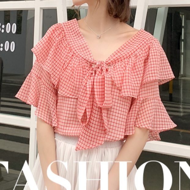 (미착용)쉬폰 블라우스(FREE)